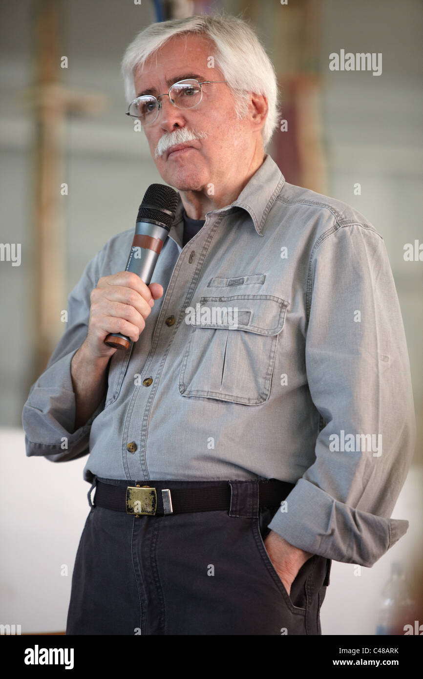 NOVELLO, ITALY - MAY 29: Writer William Least Heat Moon speaks at Collisioni 2011 on May 29, 2011 Novello, Italy. Stock Photo