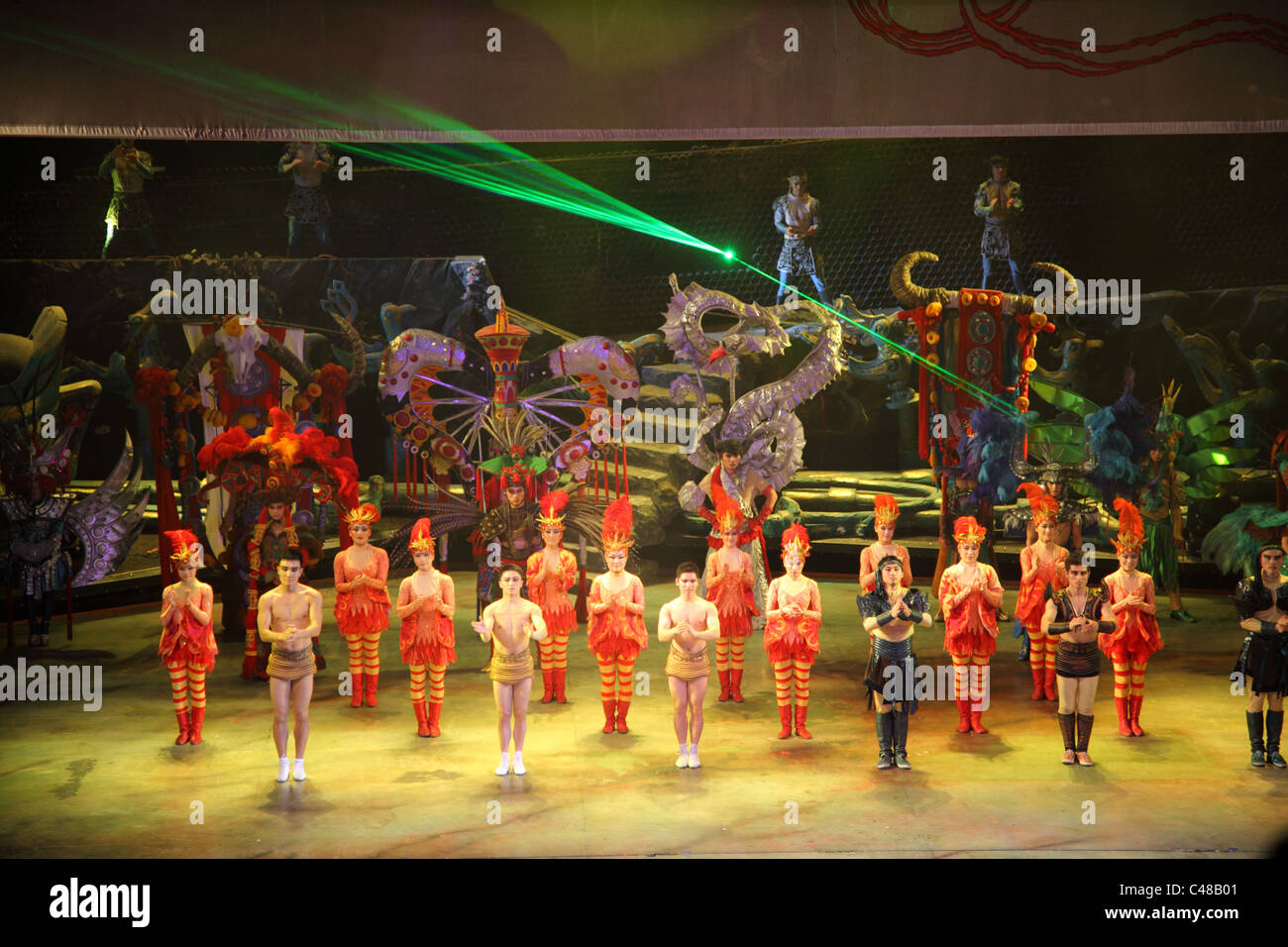 Chinese circus performers, Beijing, China Stock Photo