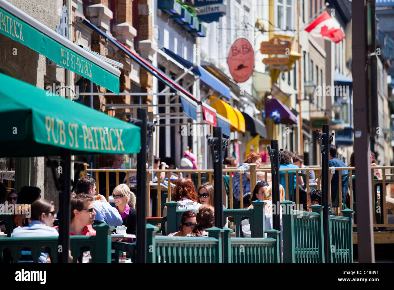 Outdoor dining in the old town, Quebec City, Canada Stock Photo Alamy