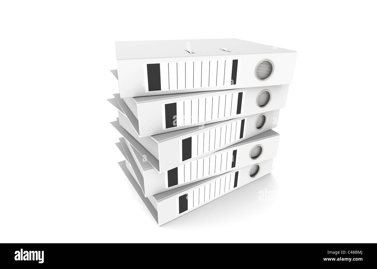 Pile of Binders. 5 white Binders in a pile Stock Photo - Alamy