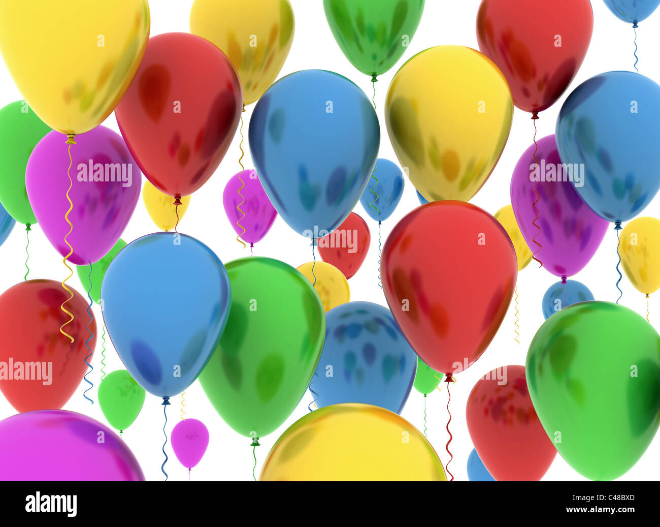 color balloons isolated on white background Stock Photo - Alamy