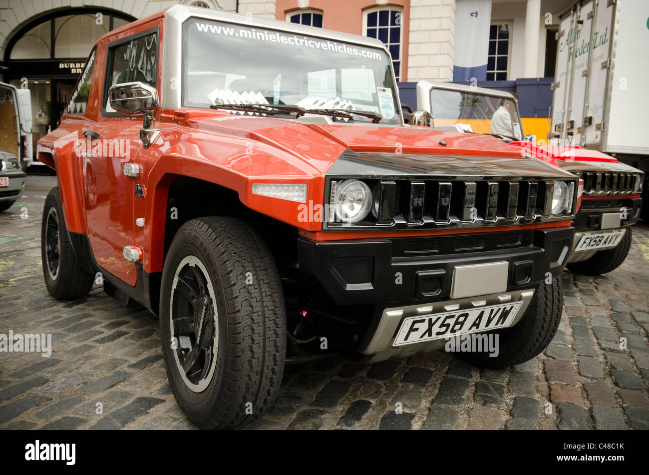 MEV HUMMER HX™ a road legal electric vehicle parked at Covent Garden Piazza London UK Stock Photo