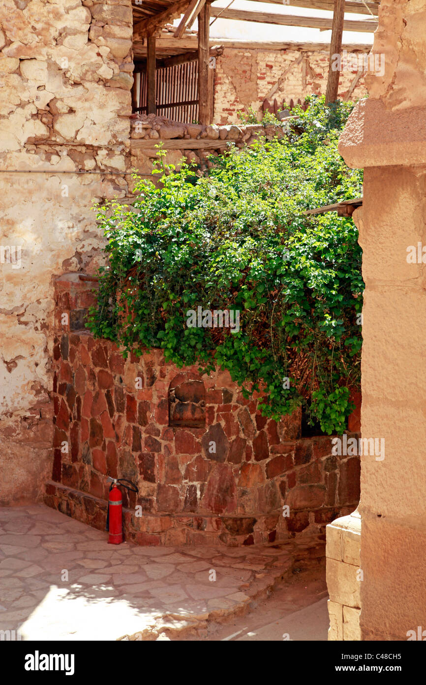 The Burning Bush and fire extinguisher where God appeared to Moses at