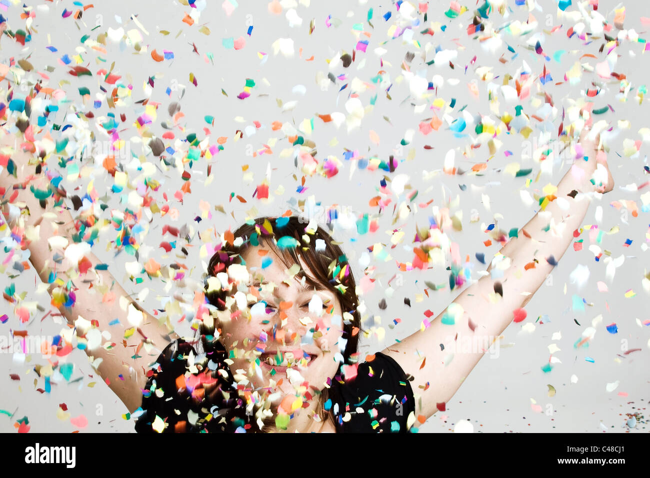 Rain of white confetti hires stock photography and images Alamy
