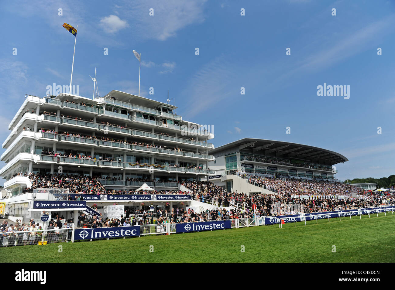 Grandstands at The Derby at Epsom Downs Racecourse Stock Photo - Alamy