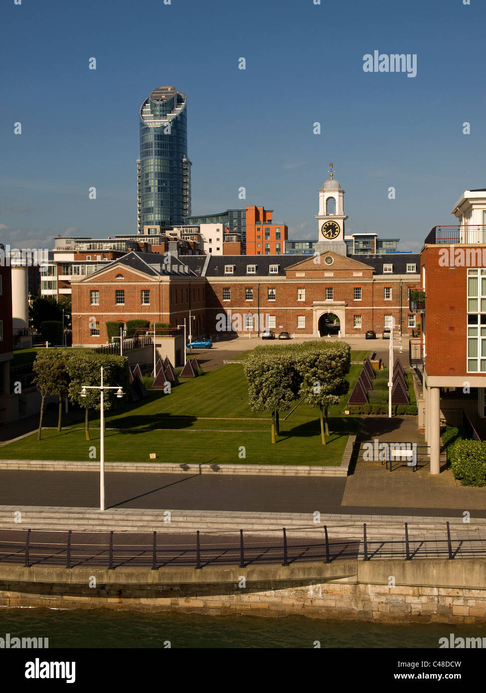 Gunwharf Quays properties and 'Lipstick Tower' or East Side Plaza in
