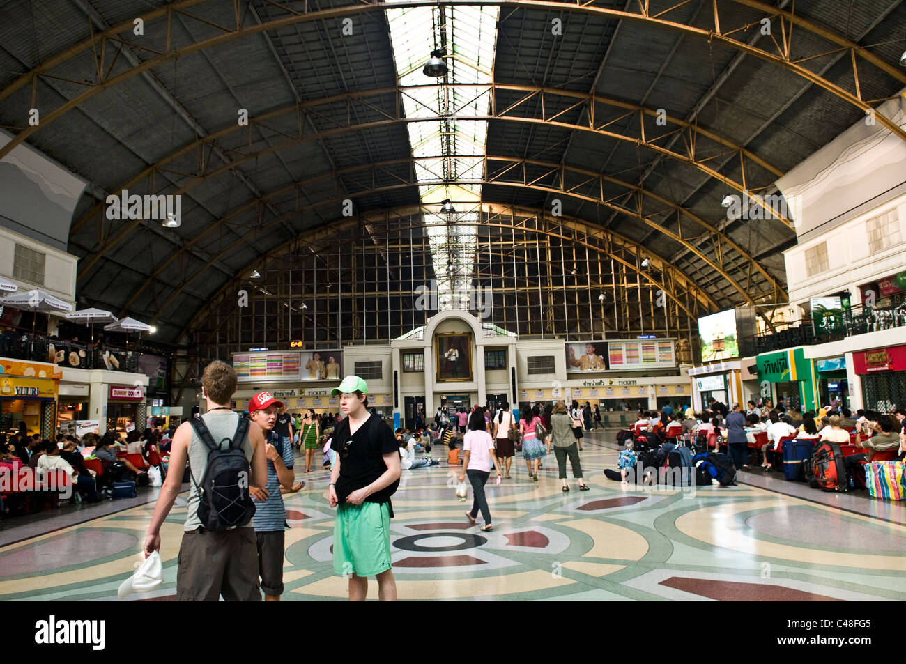 Bangkok's Hualamphong railway station. Stock Photo