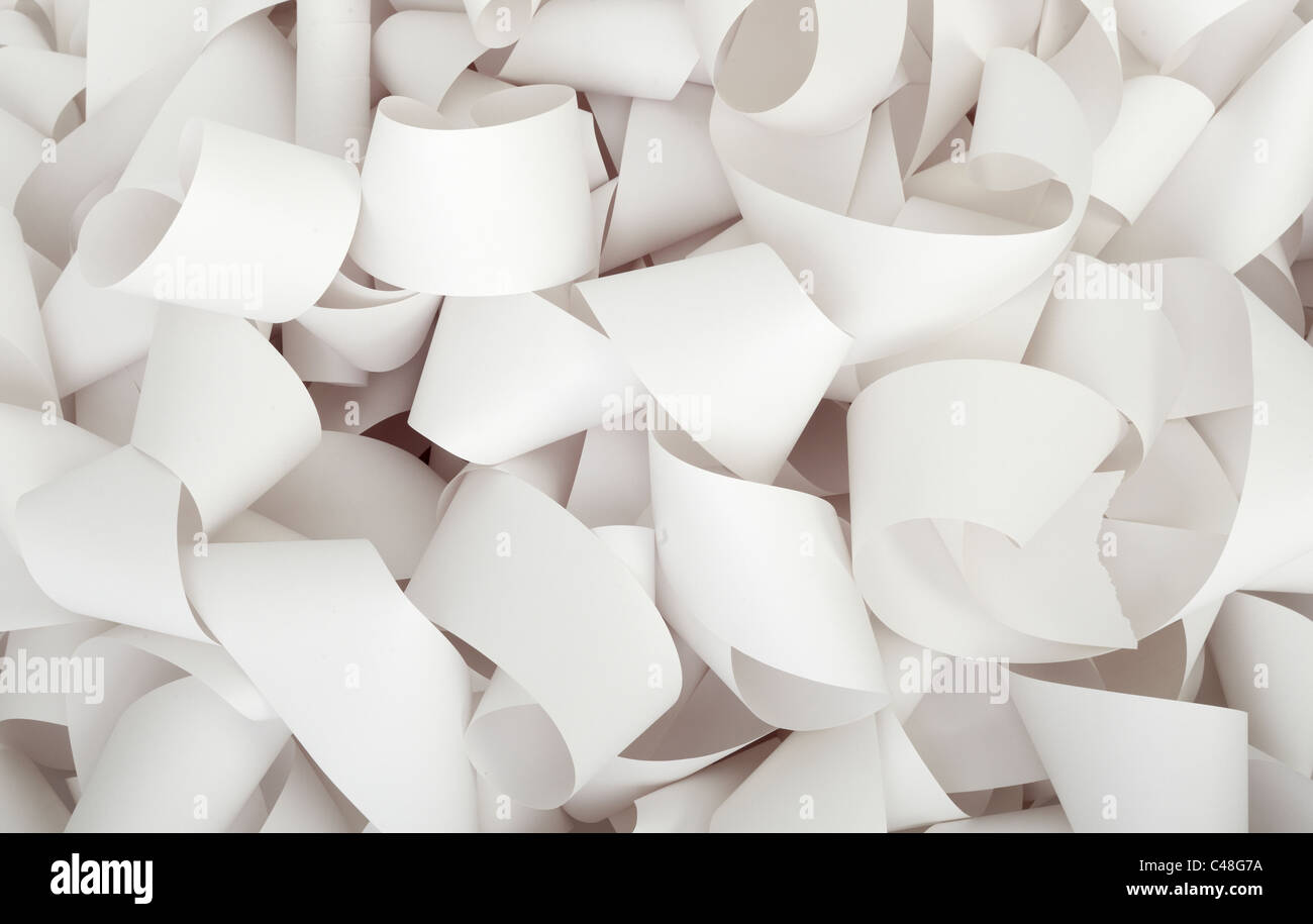 close up of accounting roll of tape paper Stock Photo