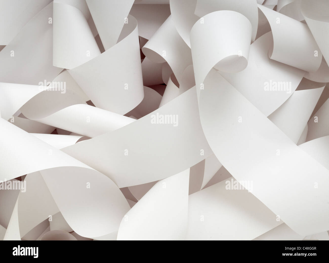 close up of accounting roll of tape paper Stock Photo