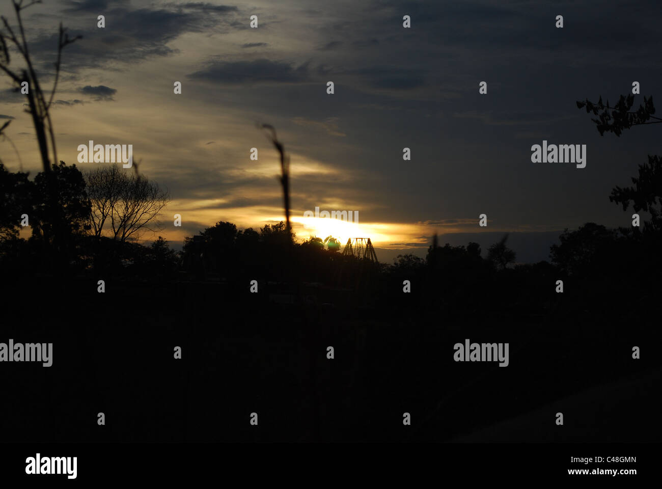 a sun set Stock Photo
