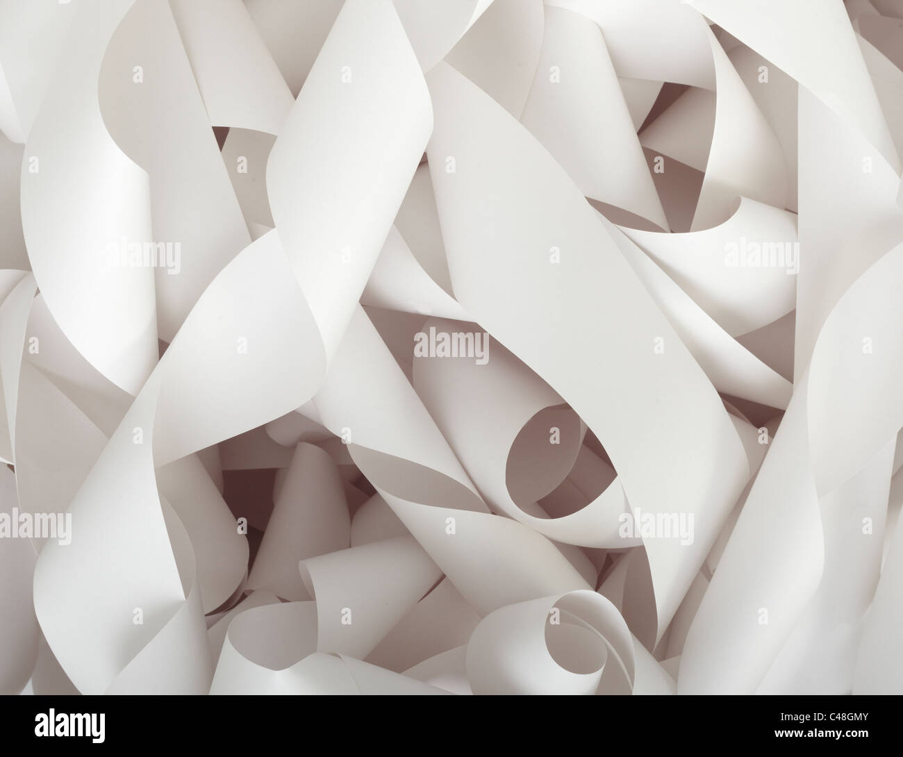 close up of accounting roll of tape paper Stock Photo