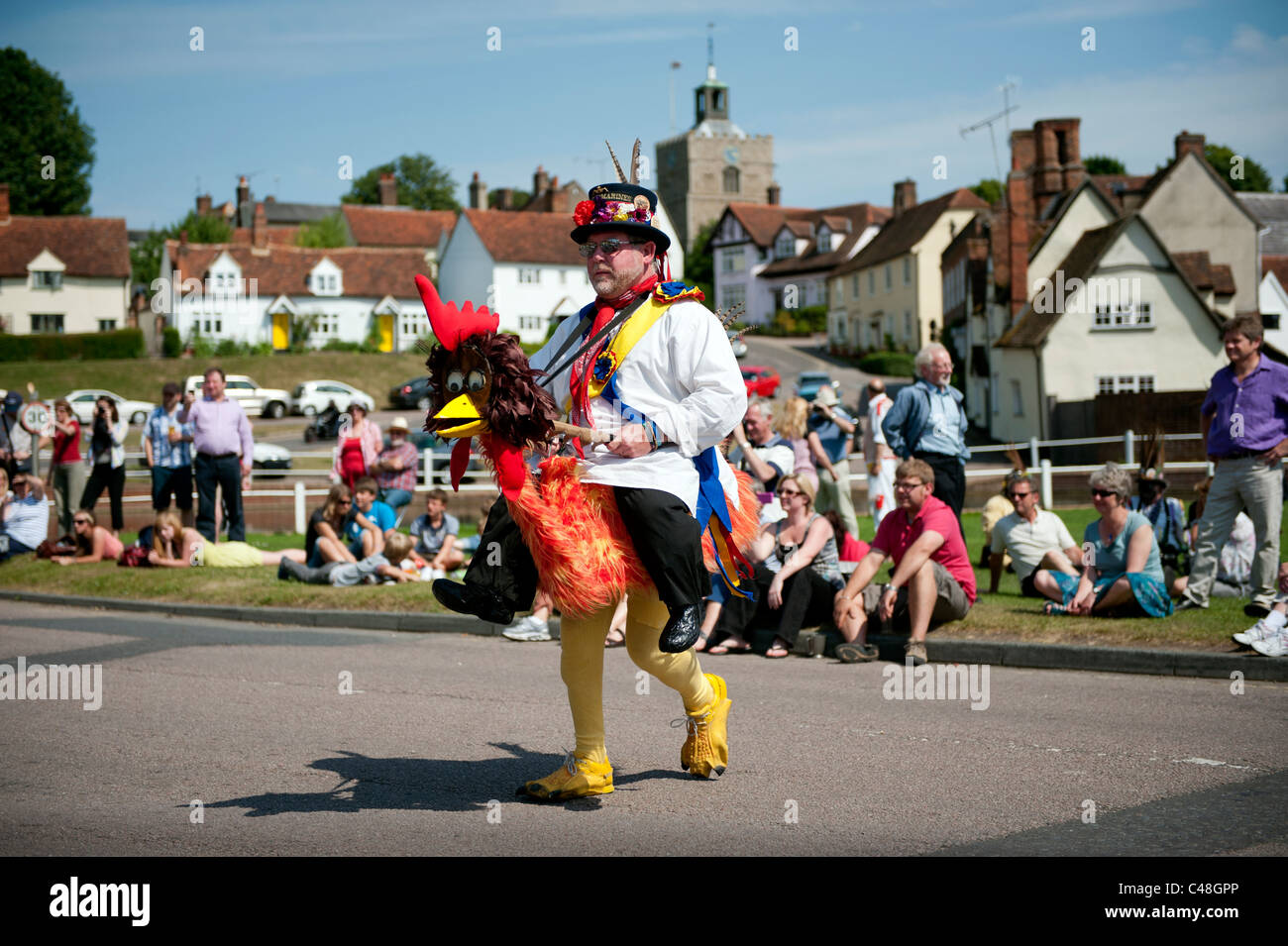 Morris Dancing in Thaxted and surrounding villages in North Essex, Britain, where the Centenary of the Thaxted Morris Festival w Stock Photo