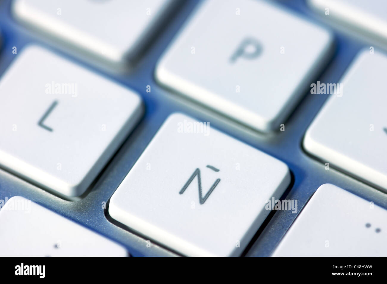letter ñ on a keyboard, special character of the Spanish language Stock  Photo - Alamy