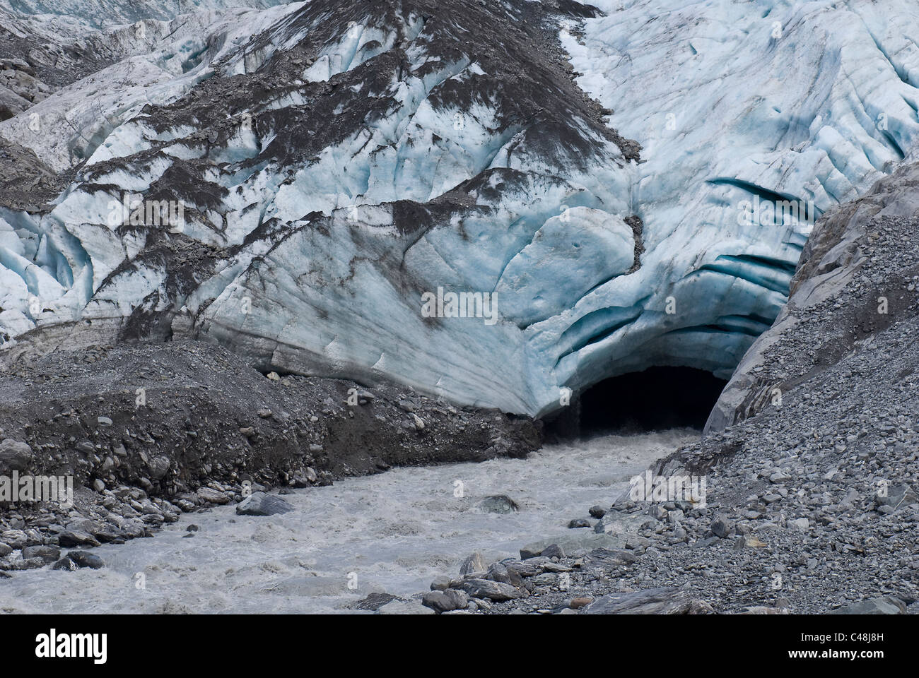 Terminal Face of Franz Josef Glacier Stock Photo