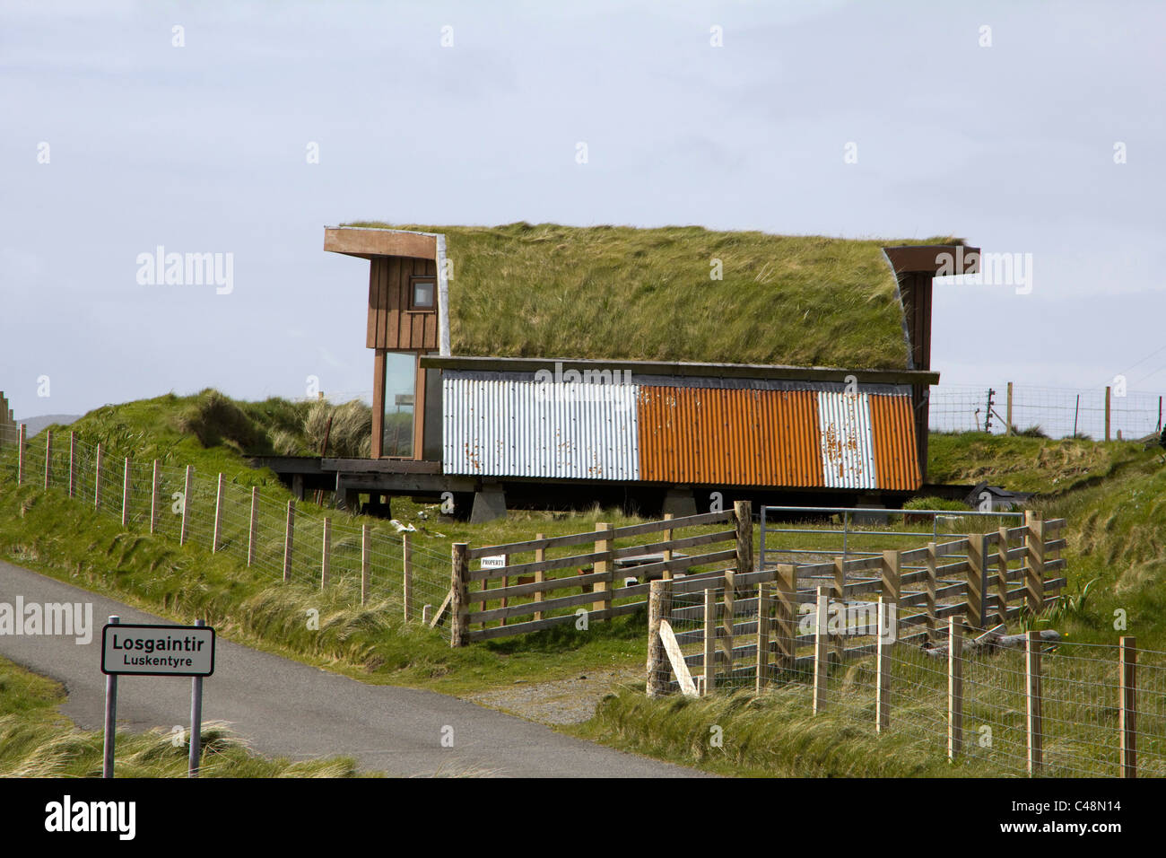 eco home  isle of harris western isles outer hebrides highlands of scotland Stock Photo