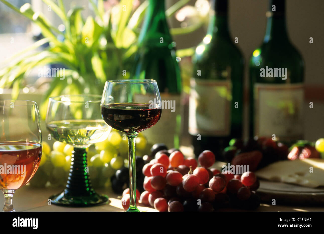 Glasses of wine Stock Photo