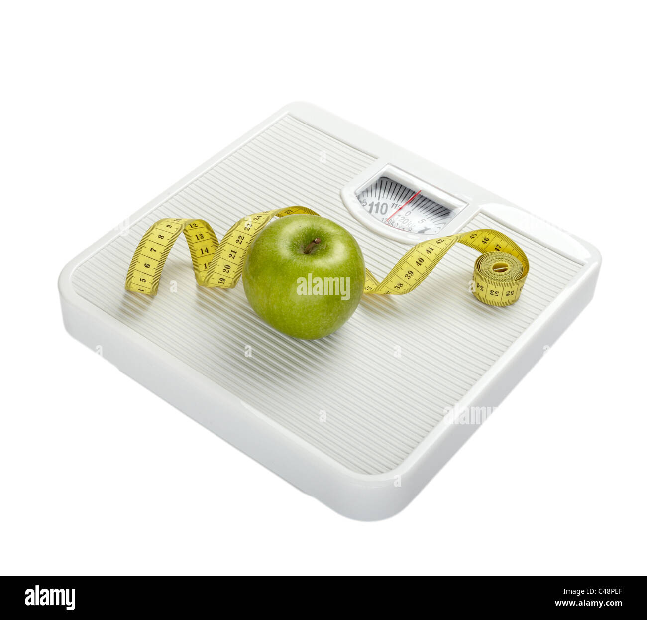 Apple scales scale overweight obesity food health weighing scale hi-res  stock photography and images - Alamy