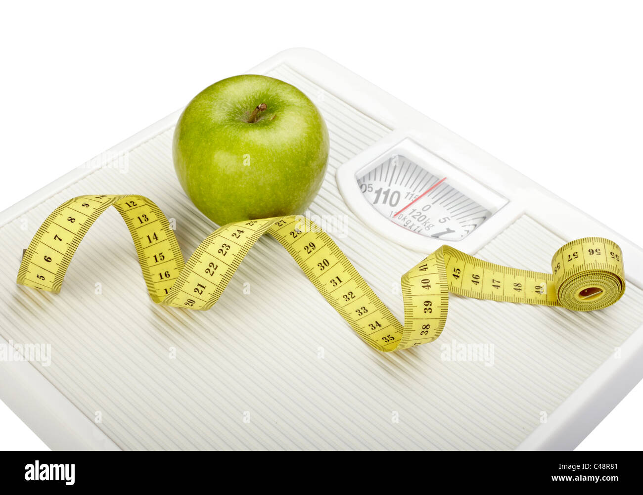 Apple scales scale overweight obesity food health weighing scale hi-res  stock photography and images - Alamy