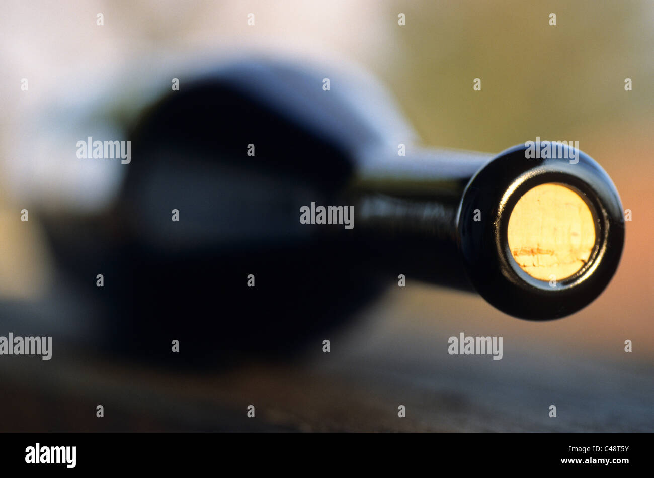 Wine bottle laying down Stock Photo Alamy