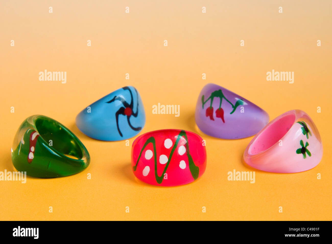 Colorful plastic rings Stock Photo Alamy