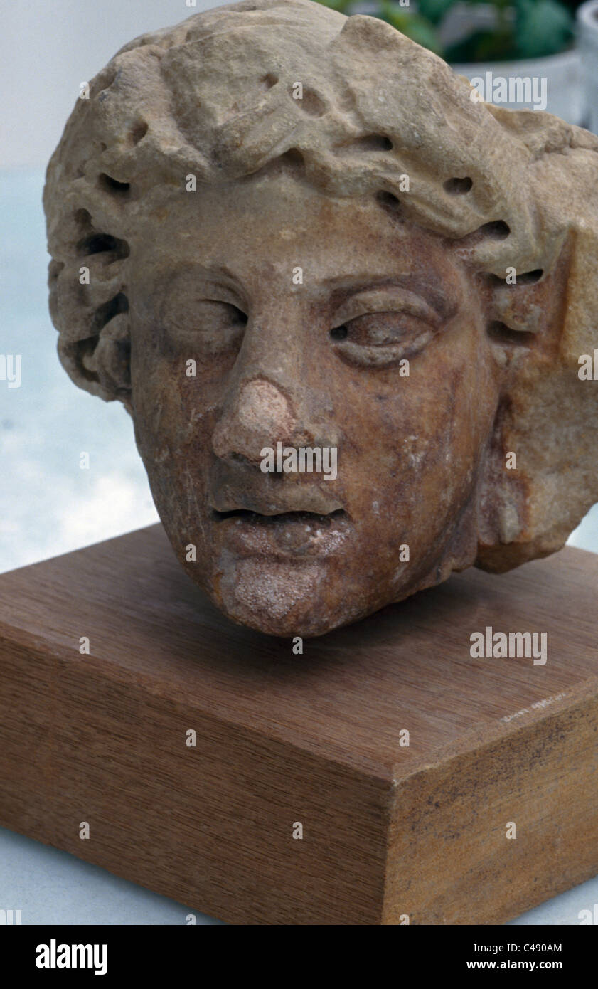 Damage To Greek Statue From Air Pollution Limestone Stock Photo