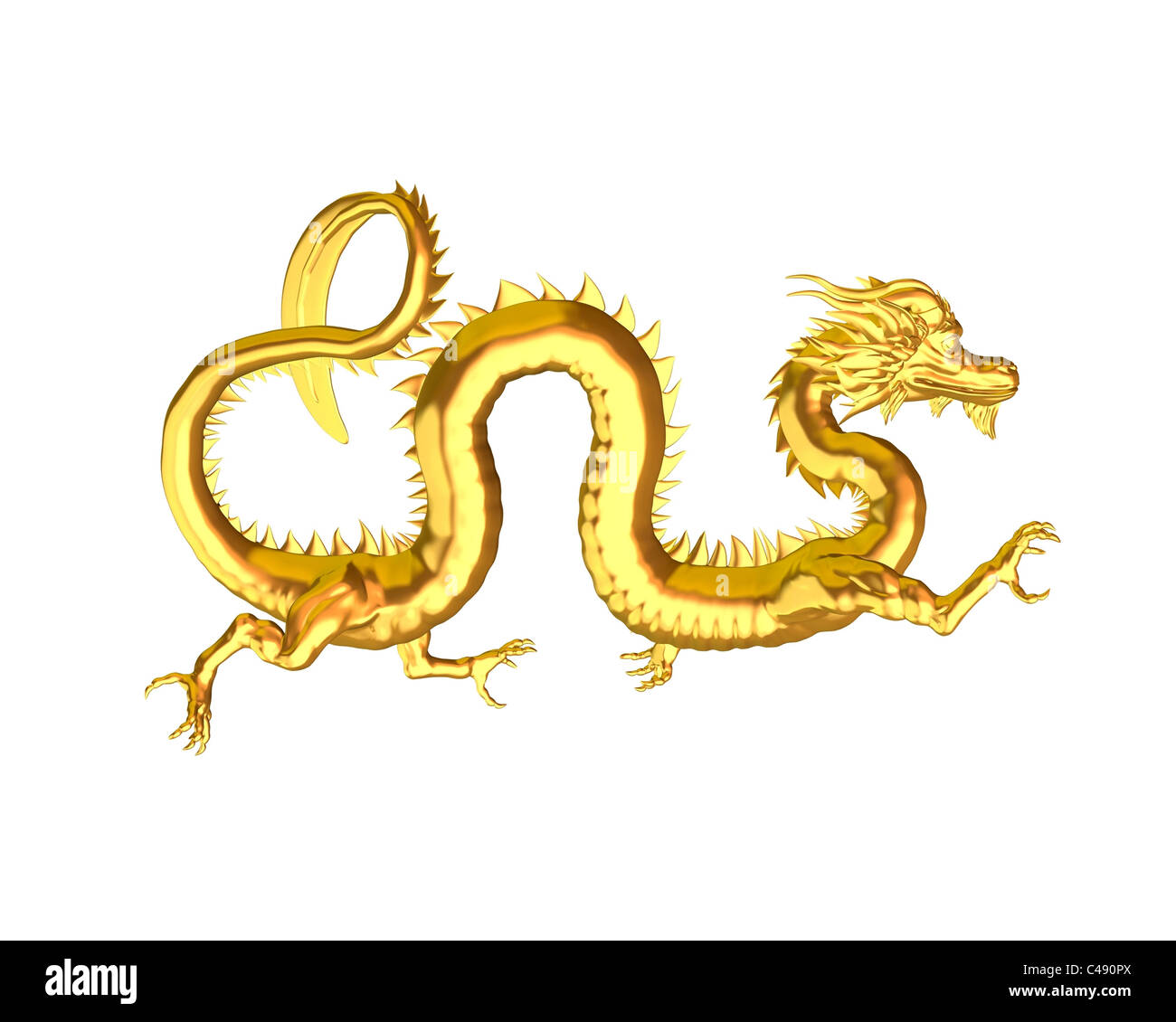 Golden Chinese Dragon - 3 Stock Photo