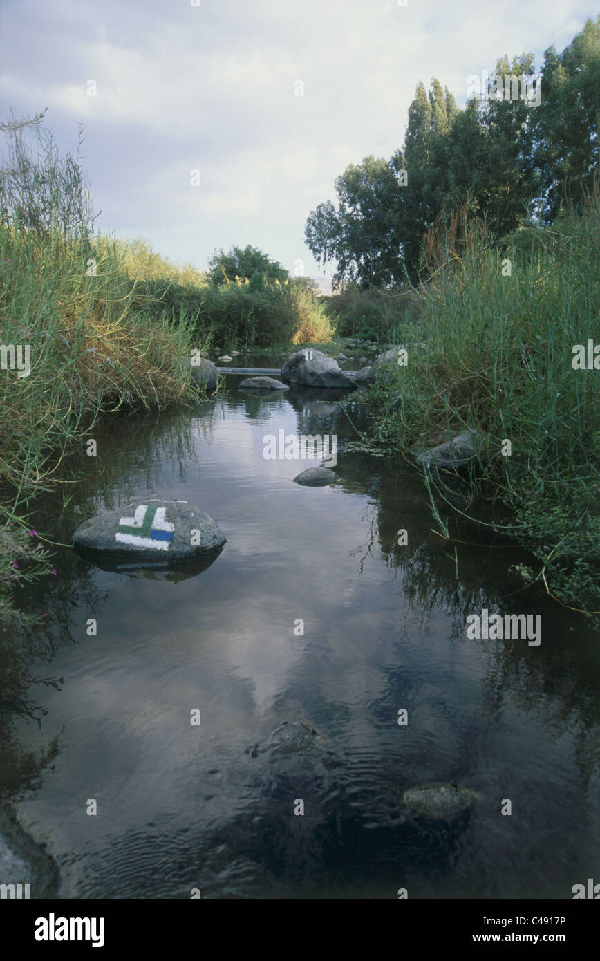 Photograph of the Meshoshim stream in the northern Golan Heights Stock Photo