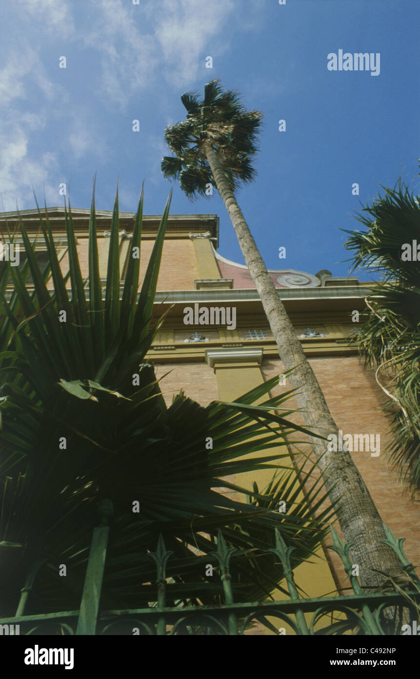 Photograph of the yard of Saint Peter church in the old city of Jaffa Stock Photo