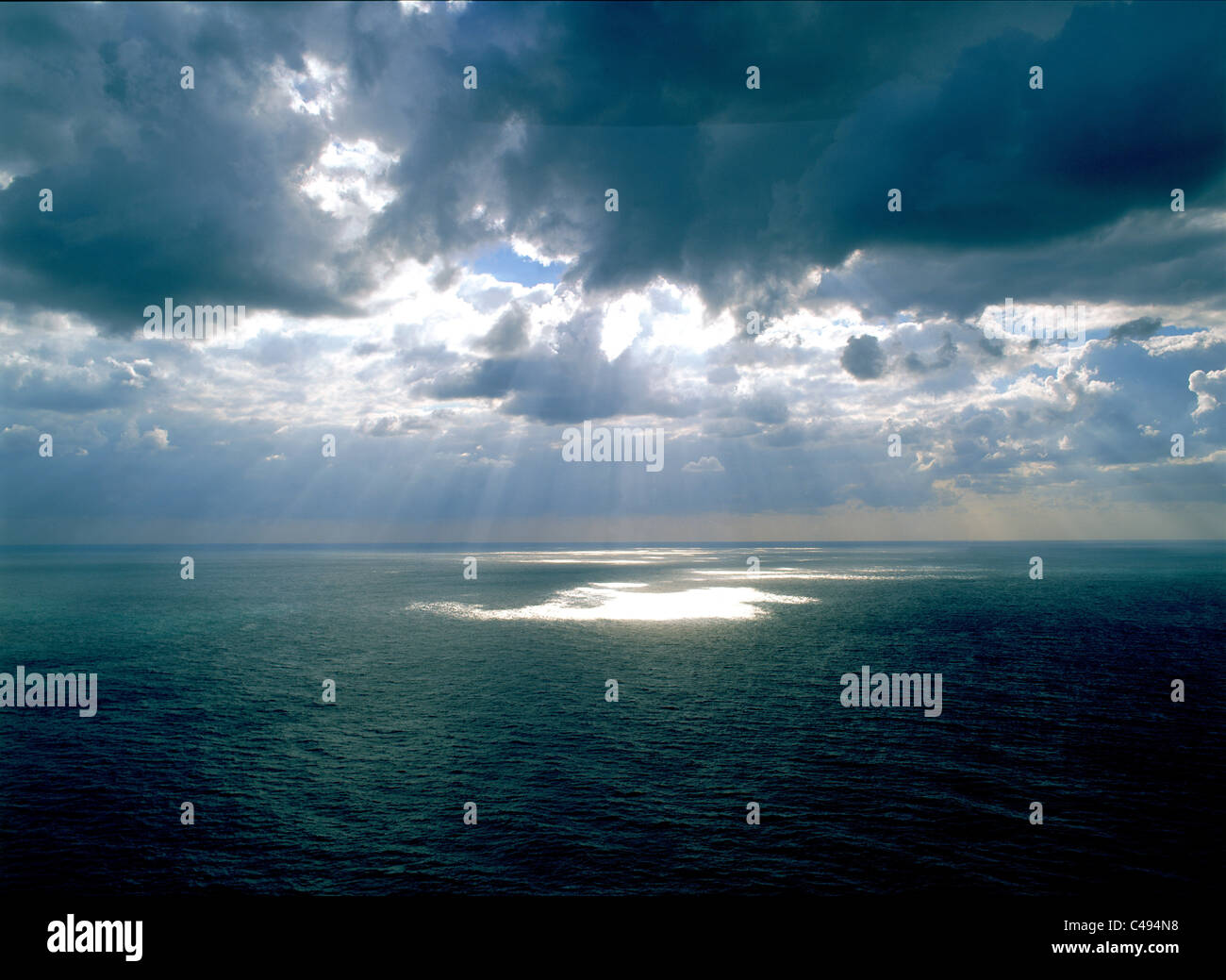 Aerial photograph of the Mediterranean sea at winter after a storm Stock Photo