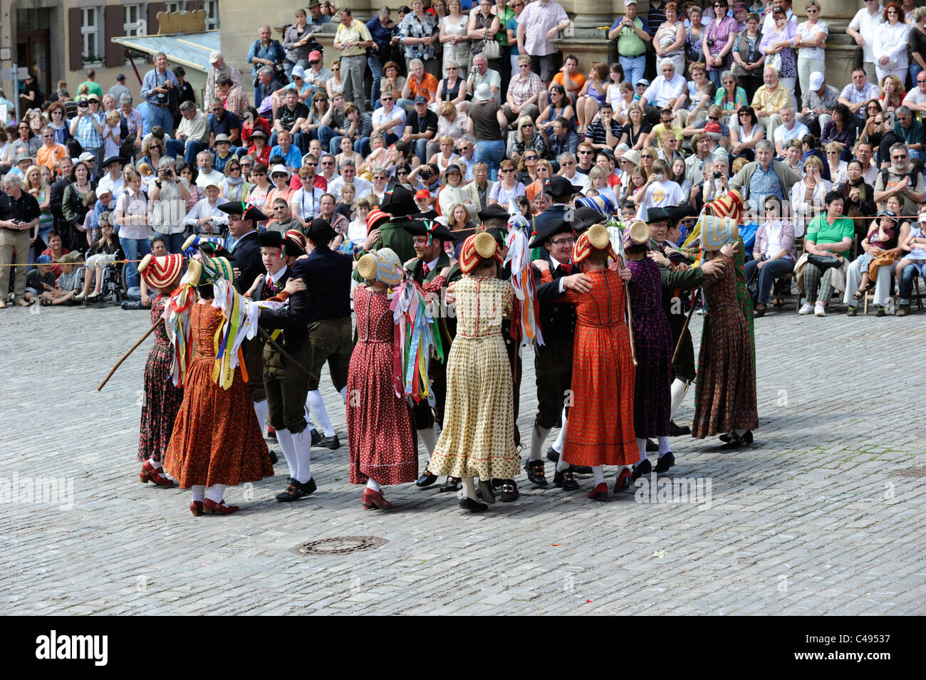 medieval event Meistertrunk with parade and dance in famous old city