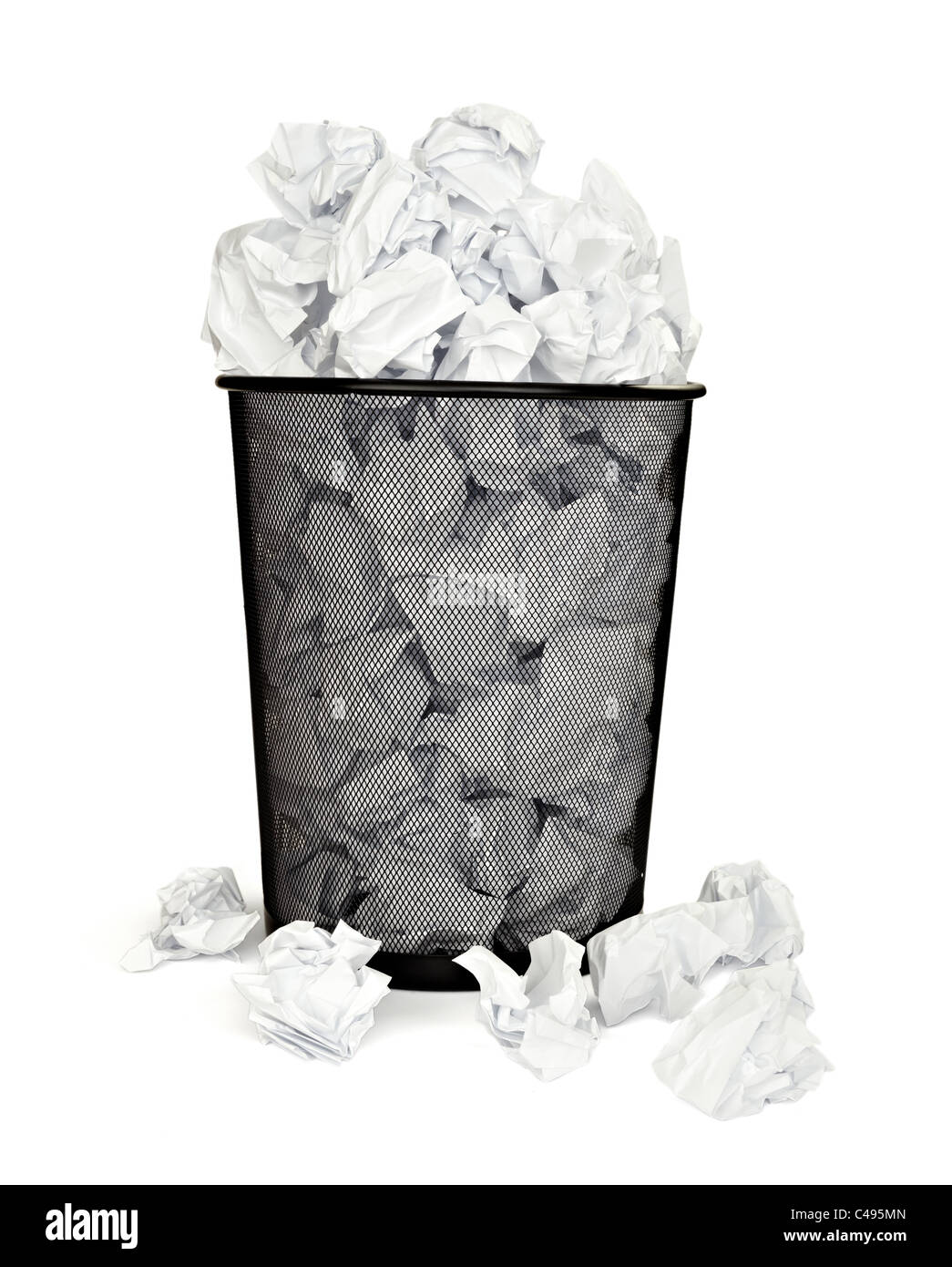 close up of waste paper basket Stock Photo