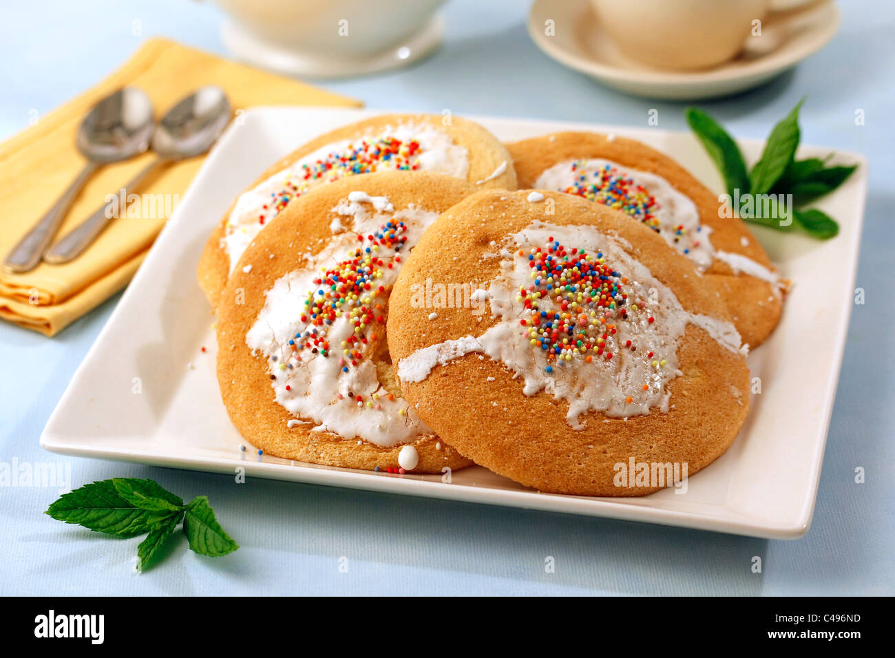 Spanish sponge cakes mostachones". Recipe available Stock