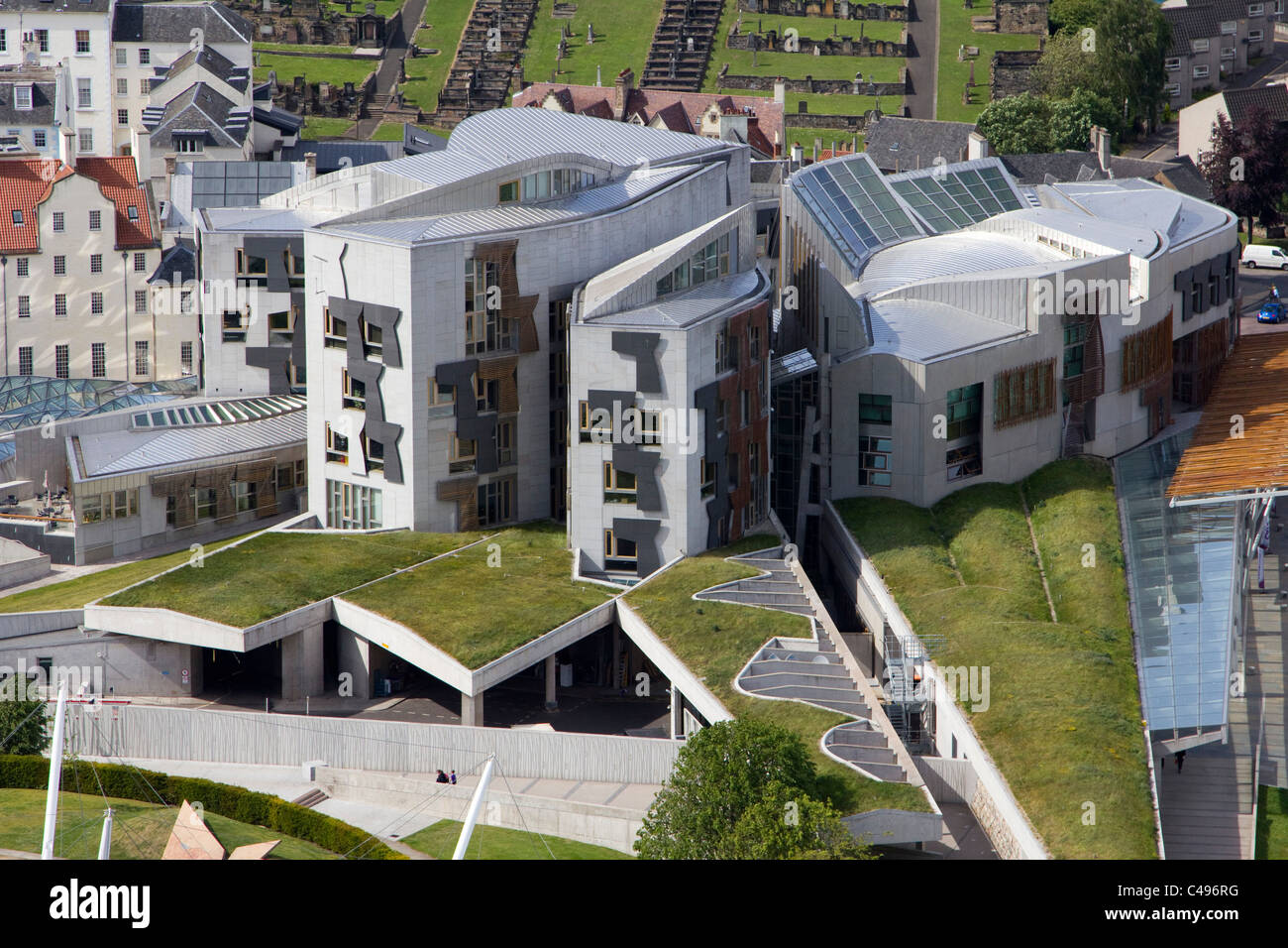 The new Scottish Parliament building edinburgh scotland smp offices Stock Photo