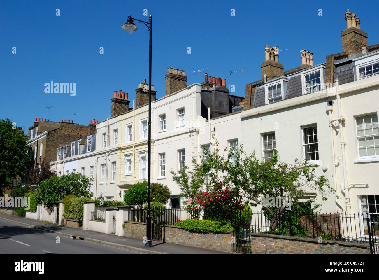 Properties in Southwood Lane, Highgate, London, England Stock Photo Alamy