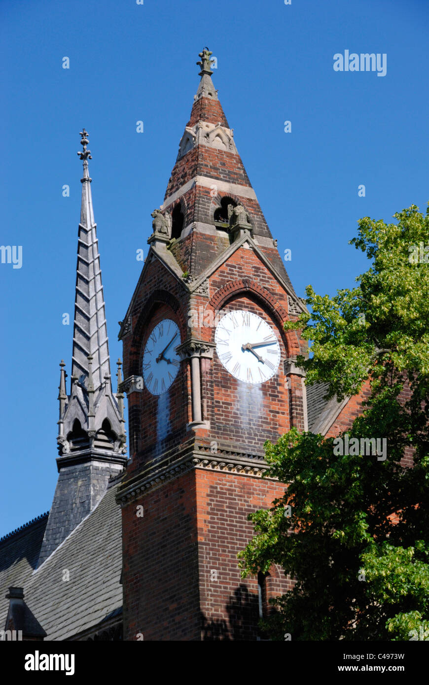 Highgate School Chapel clock tower, Highgate, London, England Stock