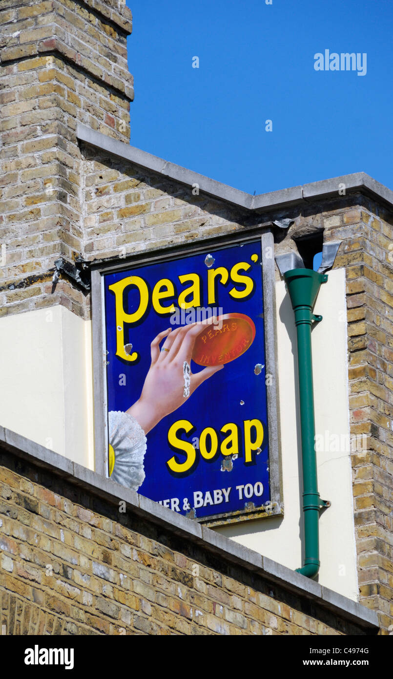 Old Pears Soap advertisement on the side of a building, Highgate ...