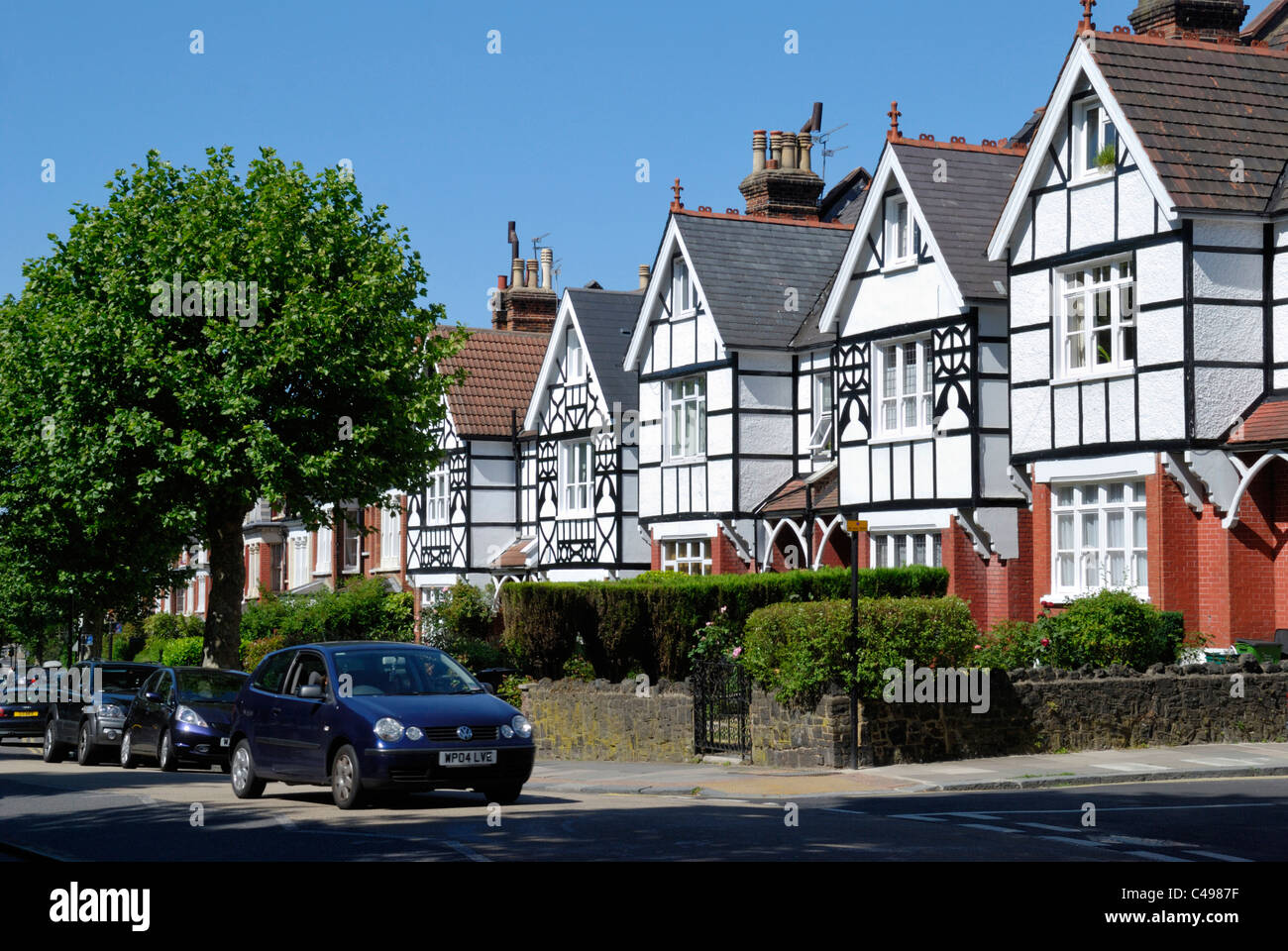 Houses in Muswell Hill Road, Muswell Hill, N10, England Stock Photo