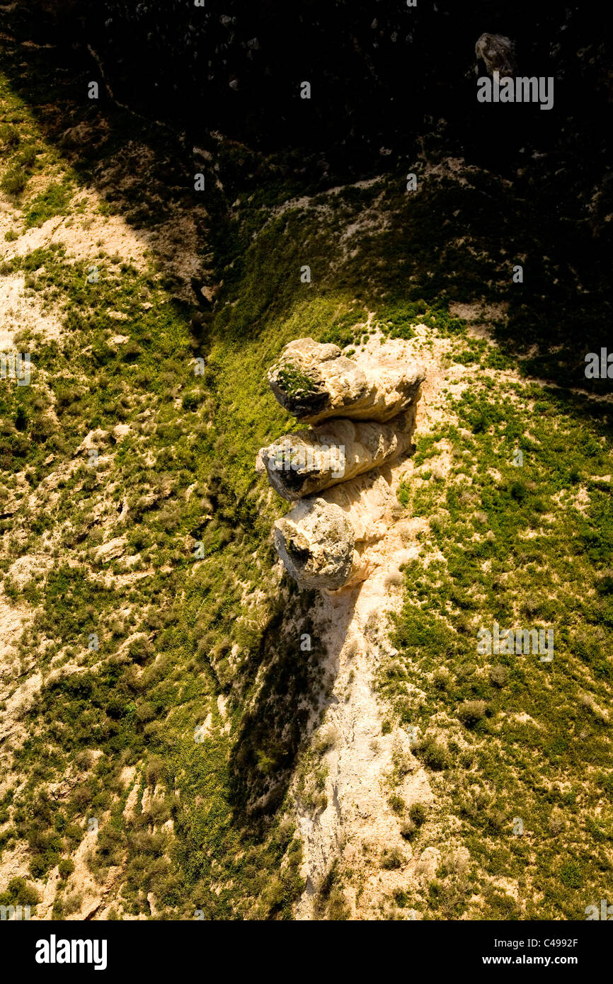 Aerial photograph of the Somech stream in the southern Golan Heights Stock Photo