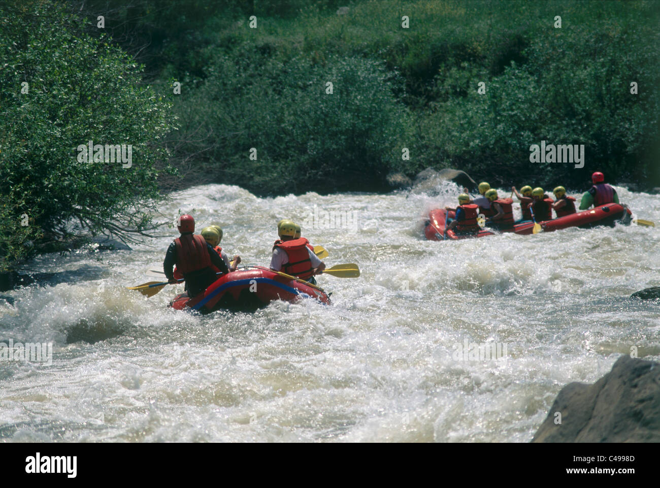 Photograph of rafting on the Jordan river in the Golan Heights Stock Photo  - Alamy