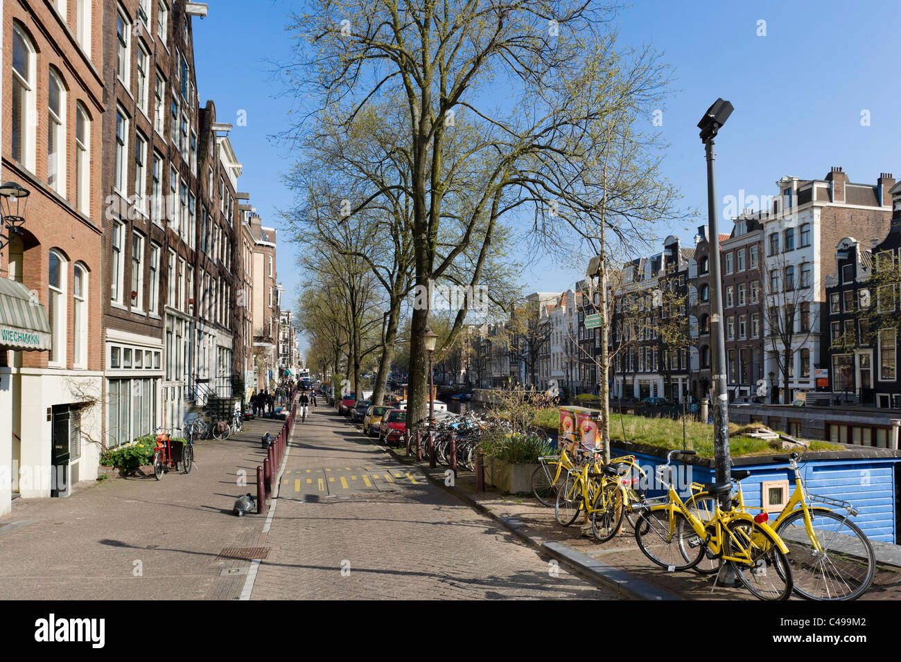 The Prinsengracht canal near the junction with Looiersgracht, Grachtengordel, Amsterdam, Netherlands Stock Photo