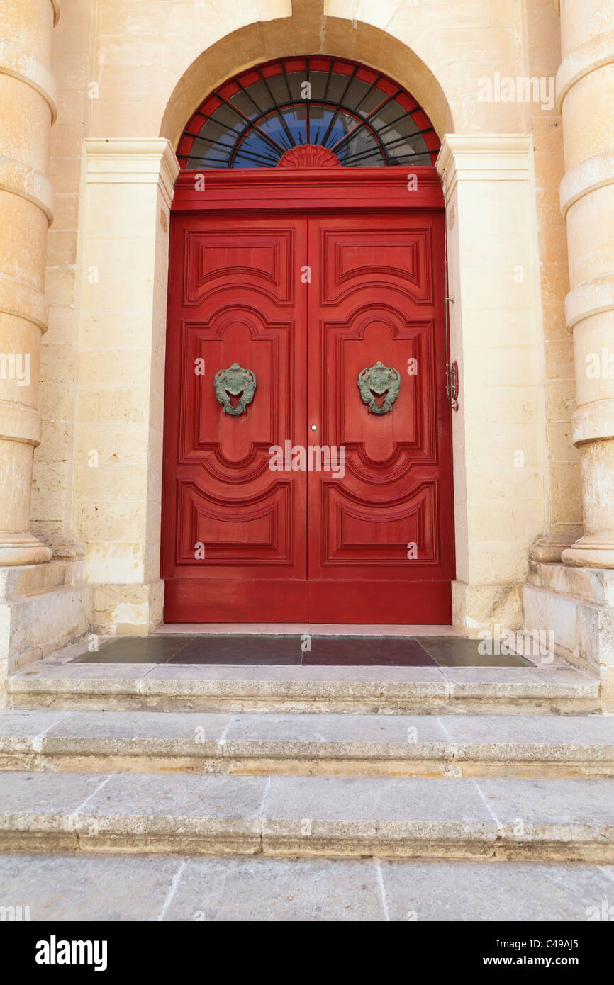 Old door St Paul's Mdina, Malta Stock Photo