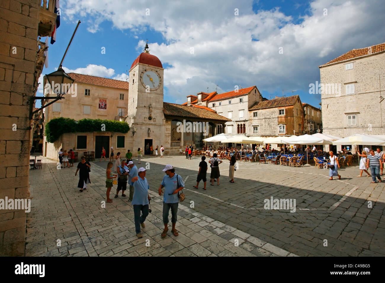 Trogir, Croatian. Old square near cathedral Stock Photo