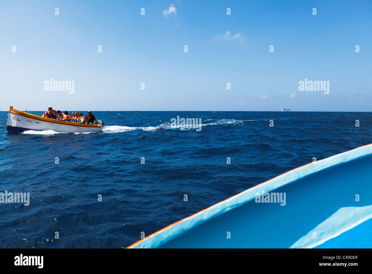 Blue Grotto boat trip, Malta Stock Photo