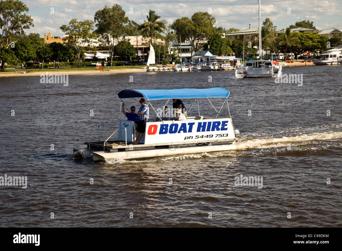 Hire boat at Noosa, Queensland Stock Photo