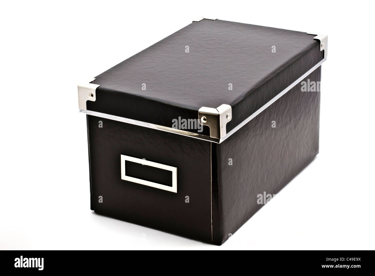 Black box close up on white background Stock Photo