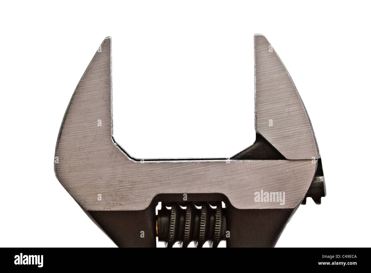 Adjustable wrench isolated on white background Stock Photo - Alamy