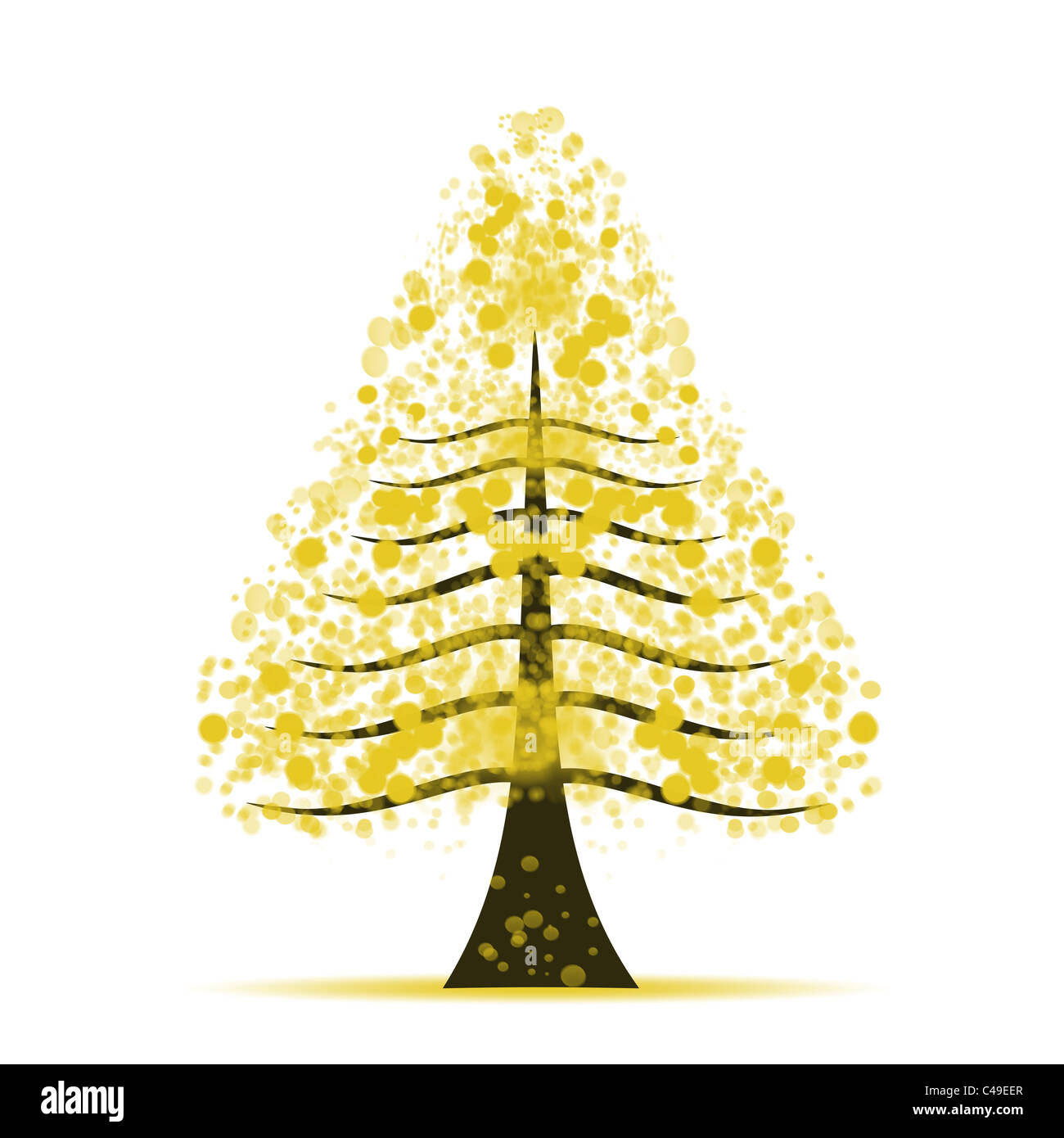 Abstract art tree of yellow leaves Stock Photo