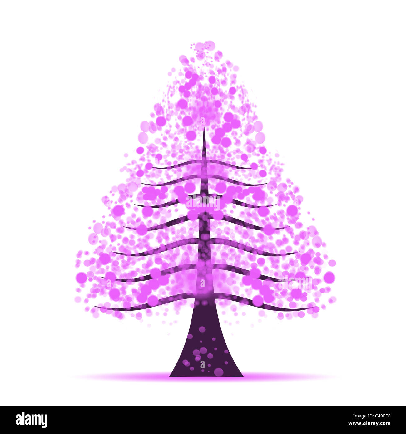 Abstract art tree of purple leaves Stock Photo