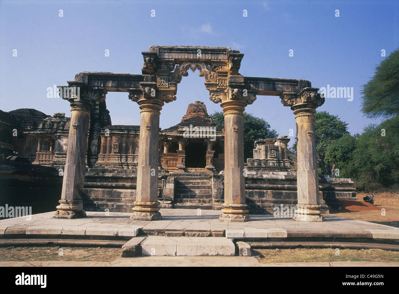 Photograph of an ancient temple in Nagda India Stock Photo