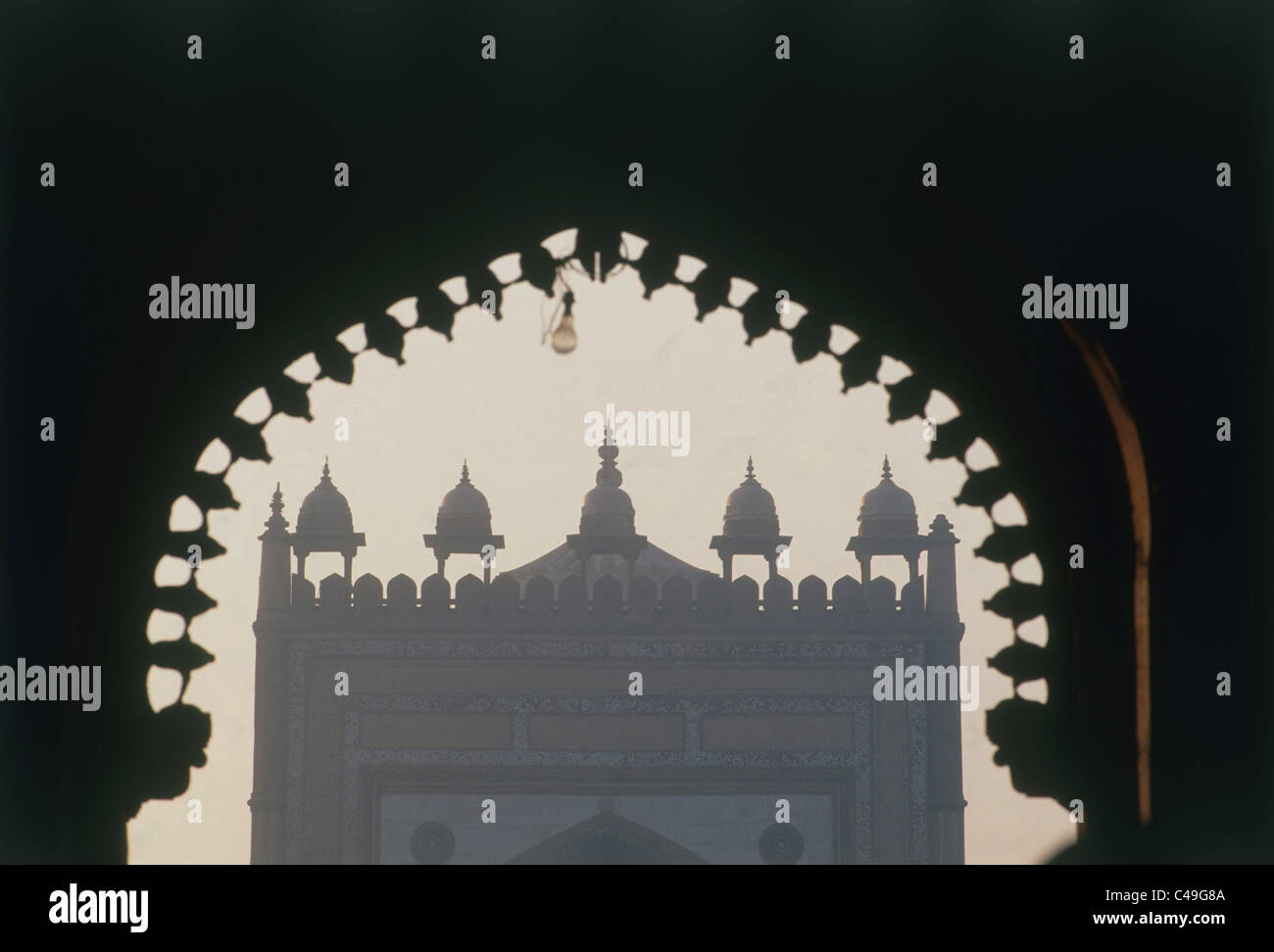 Symmetrical photograph of a palace in Fatehpur Sikri India Stock Photo